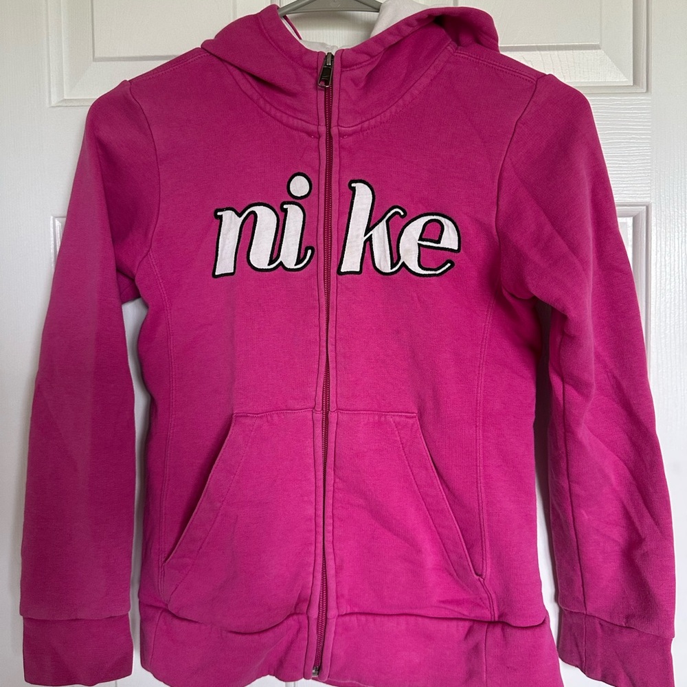 Nike Pink Zip-Up Hoodie Sweatshirt